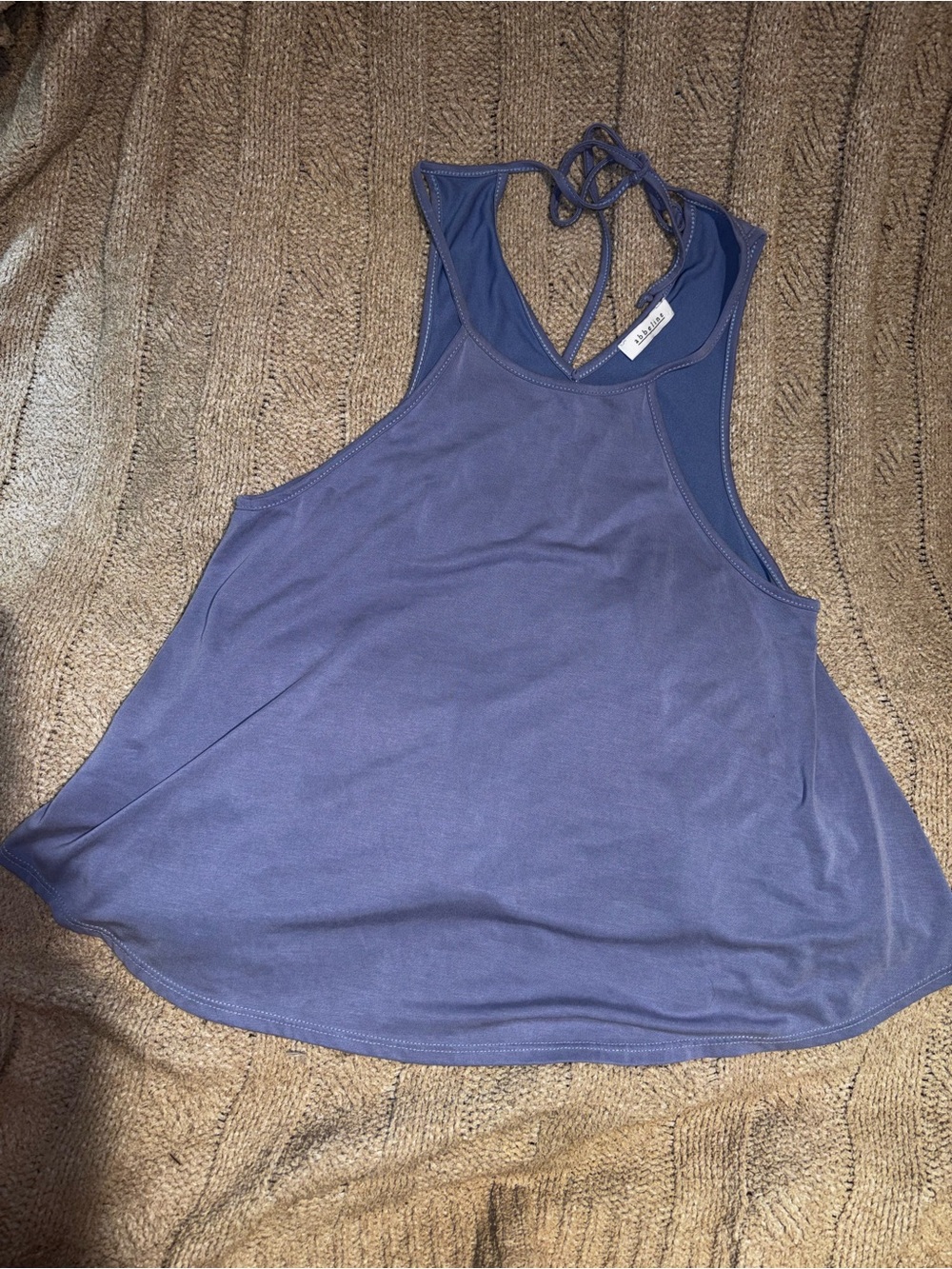 Abbeline Periwinkle Halter Tie-Back Tank Top Size Small Modal/Poly